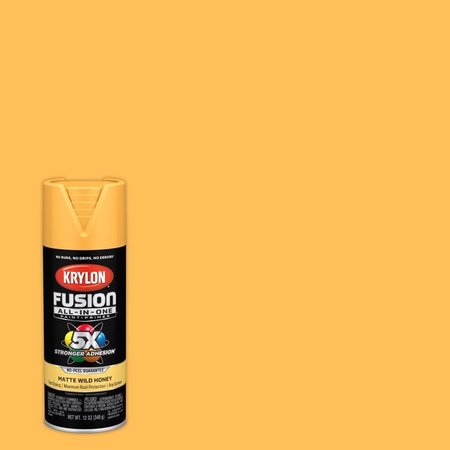 SHORT CUTS Krylon Fusion All-In-One Matte Wild Honey Paint+Primer Spray Paint 12 oz K02765007